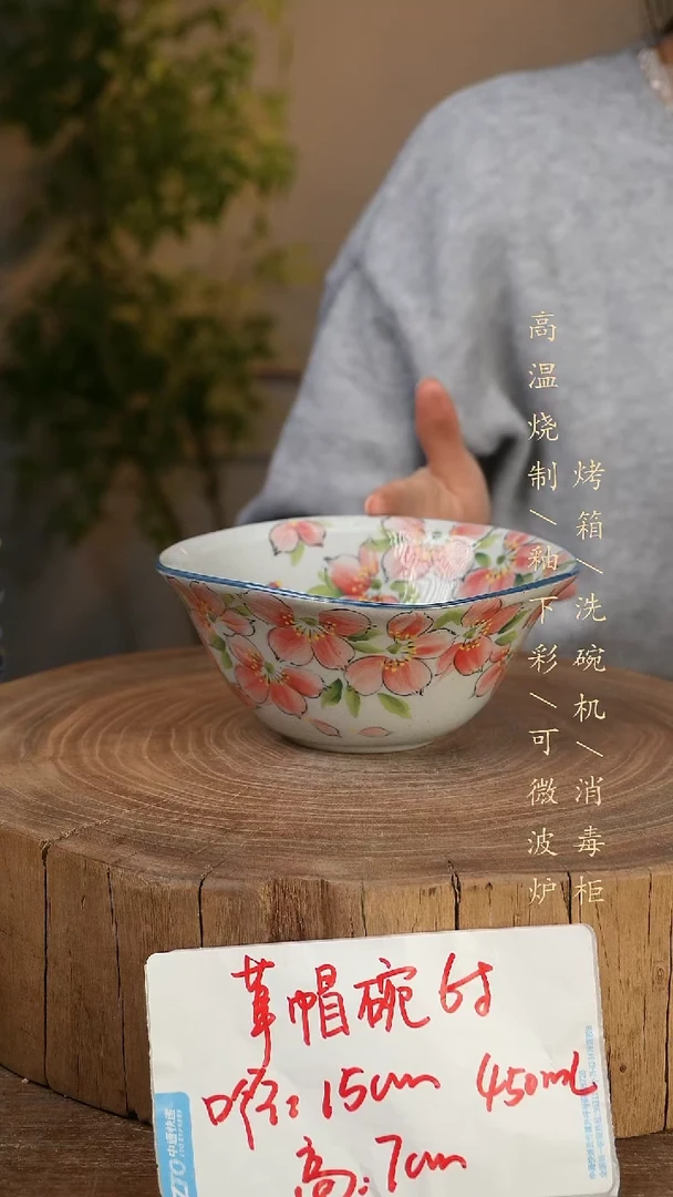 碗瓷景德镇手工手绘高温瓷釉下彩