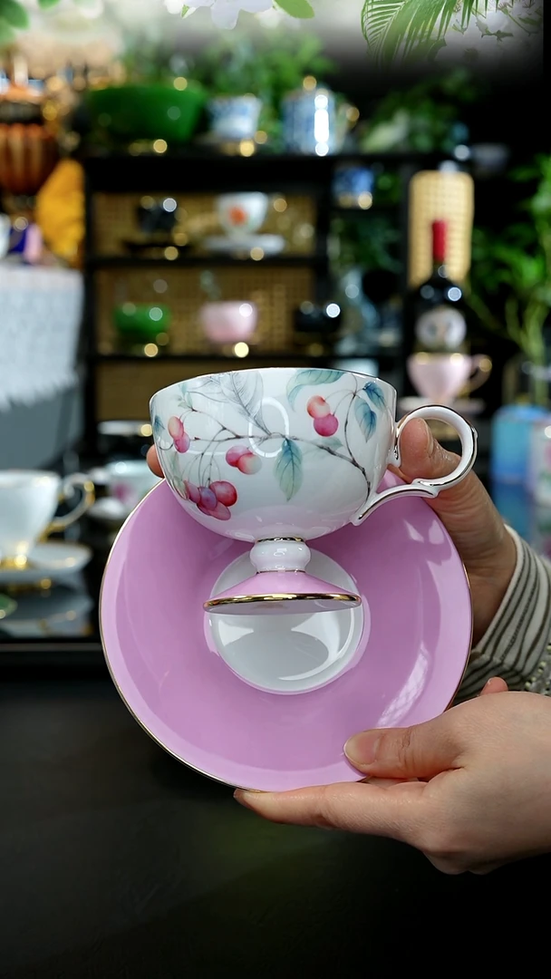 骨瓷茶杯碟----樱桃