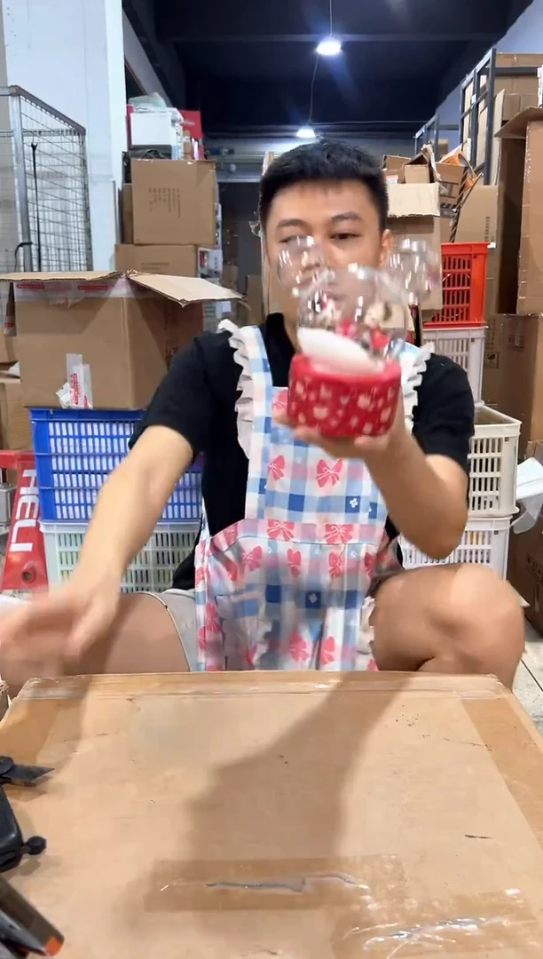 瓷片圣诞米奇米妮首饰盒