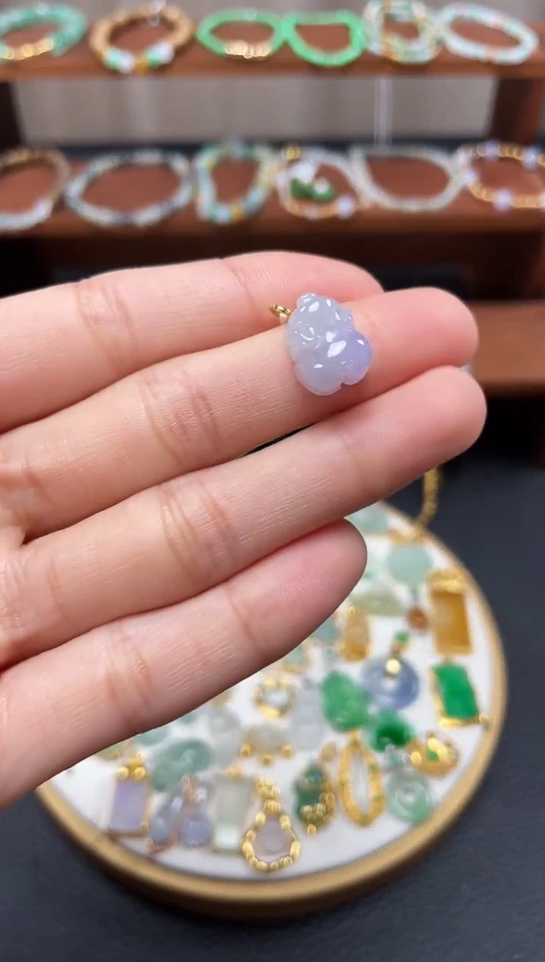 【闪购商品】翡翠吊坠(不含链)18K金镶嵌一个  JK253