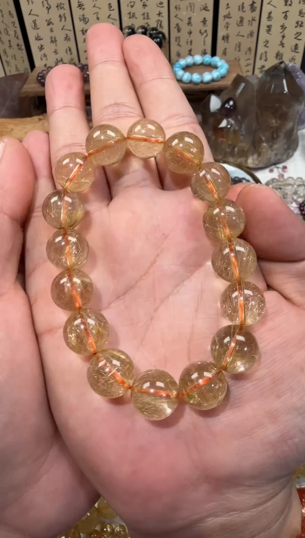 未镶嵌手串水晶SJ-1143金发晶钛金 天然水晶 默认微瑕