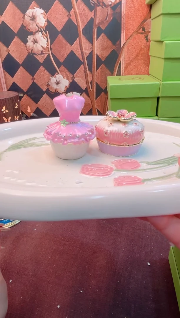 锌合金珐琅彩首饰盒摆件默认微瑕不退不换～