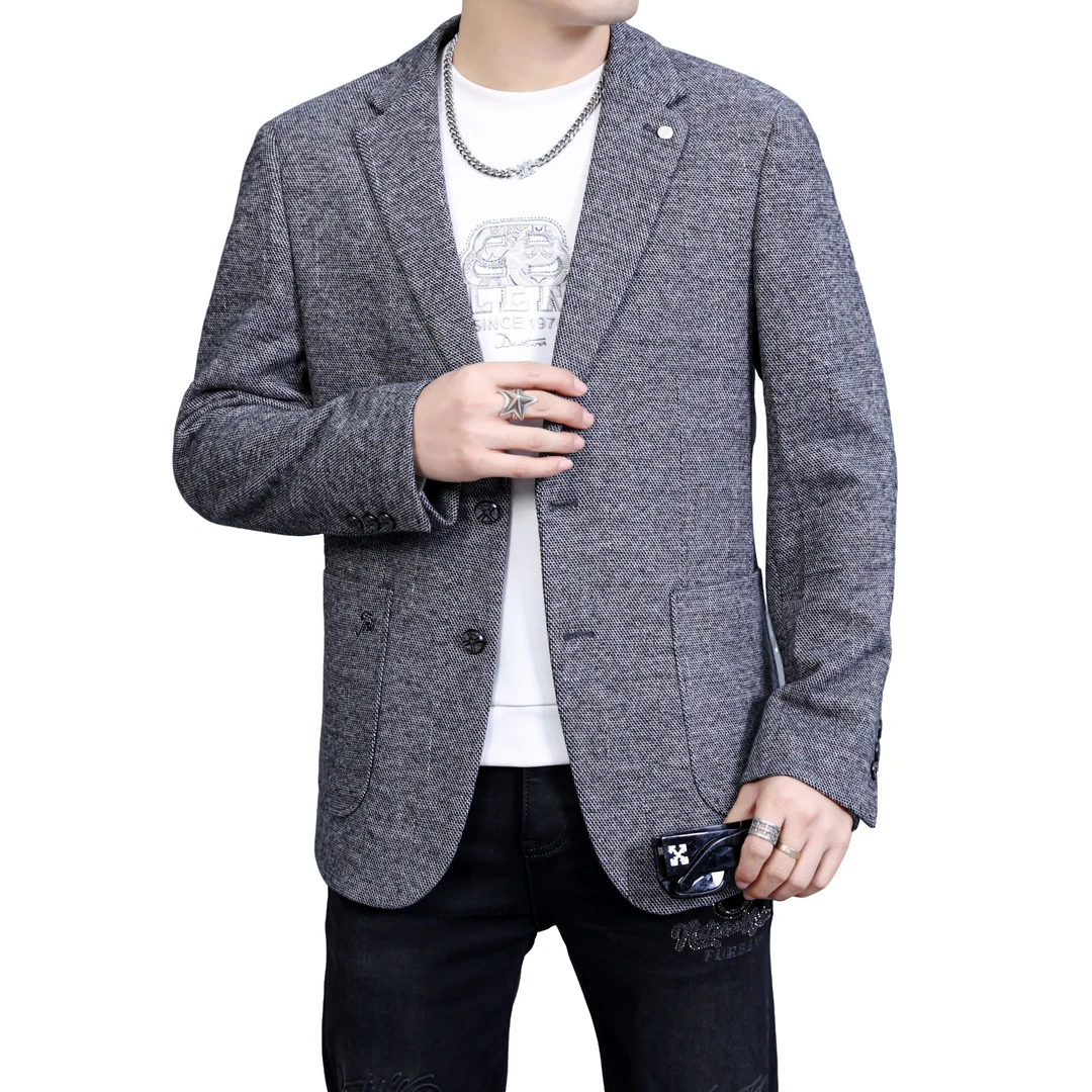 【绵羊毛混纺】男士轻奢百搭商务休闲西装(002)