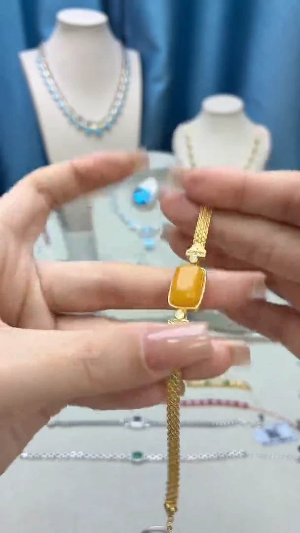 手链蜜蜡银S925镶嵌466JH0101产品一个（多样性）