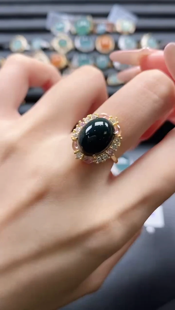 【闪购商品】翡翠戒指银S925镶嵌1111