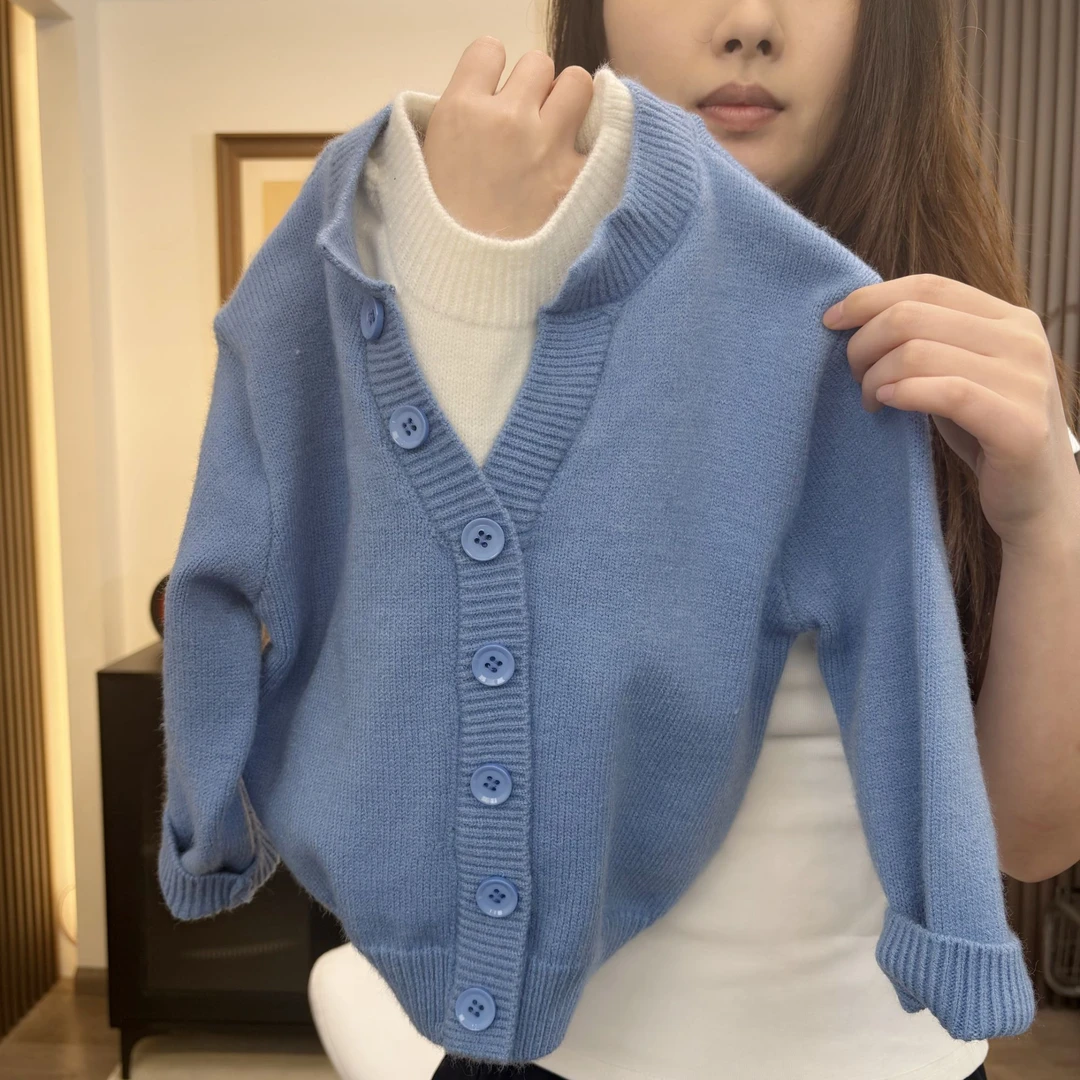 【小巷子0】秋冬款男女童韩版洋气套头假两件设计款毛衣时尚新款