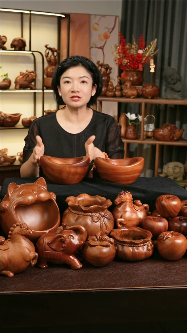 木MB011-1聚宝盆收纳摆件微瑕福利随缘发其一