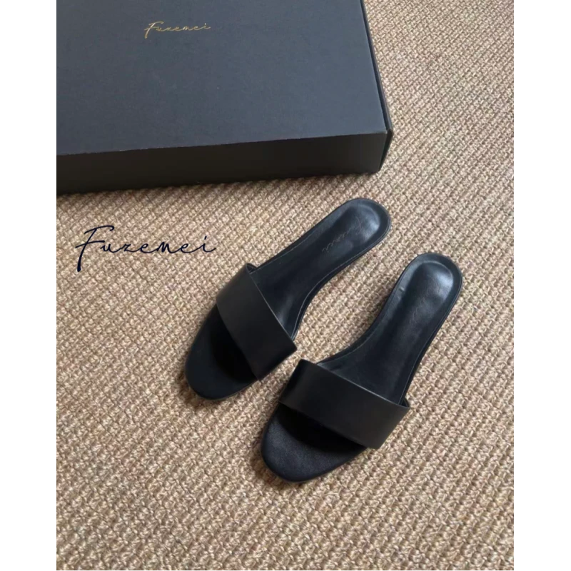 （猫跟拖鞋）小众简约露趾时尚气质显瘦猫跟拖鞋