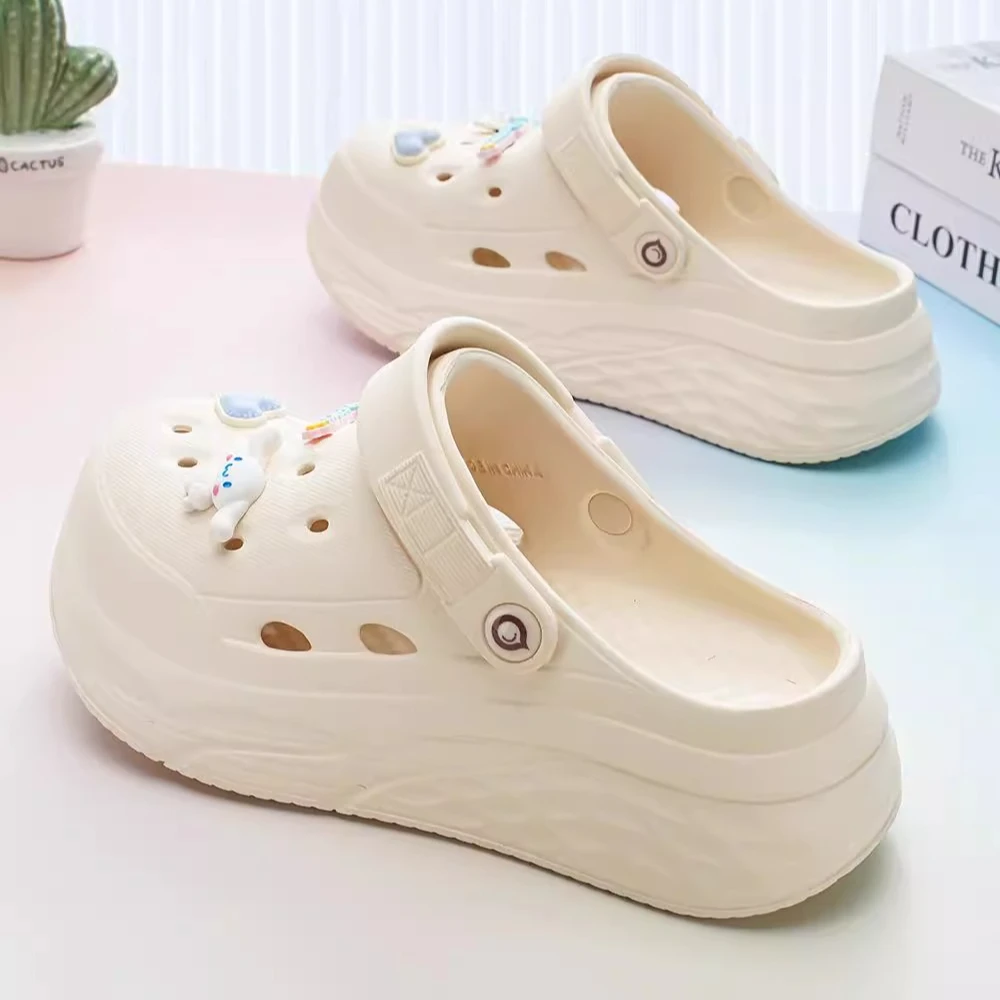 厚底洞洞鞋女2025夏季新款外穿防滑包头拖网红时尚休闲沙滩凉拖