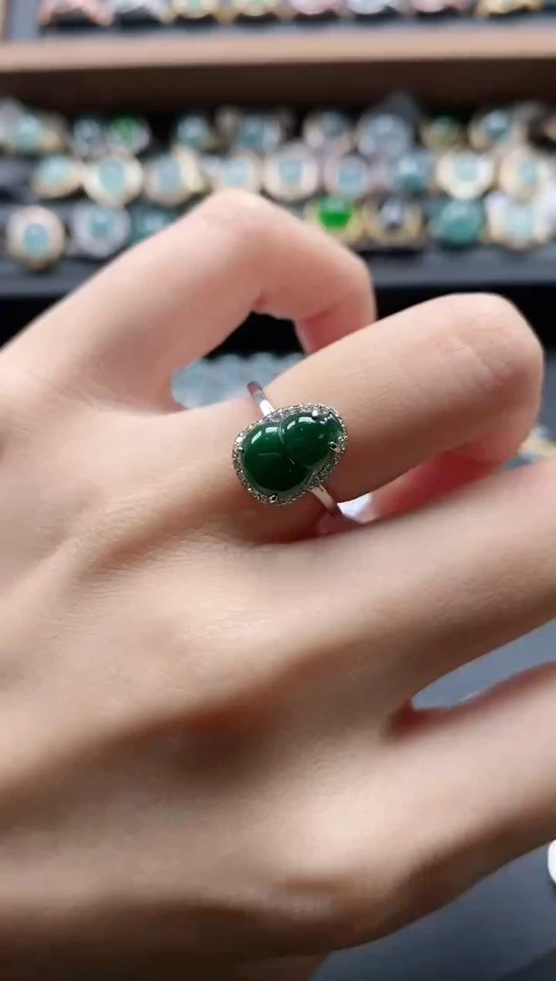 【闪购商品】翡翠戒指银S925镶嵌51151