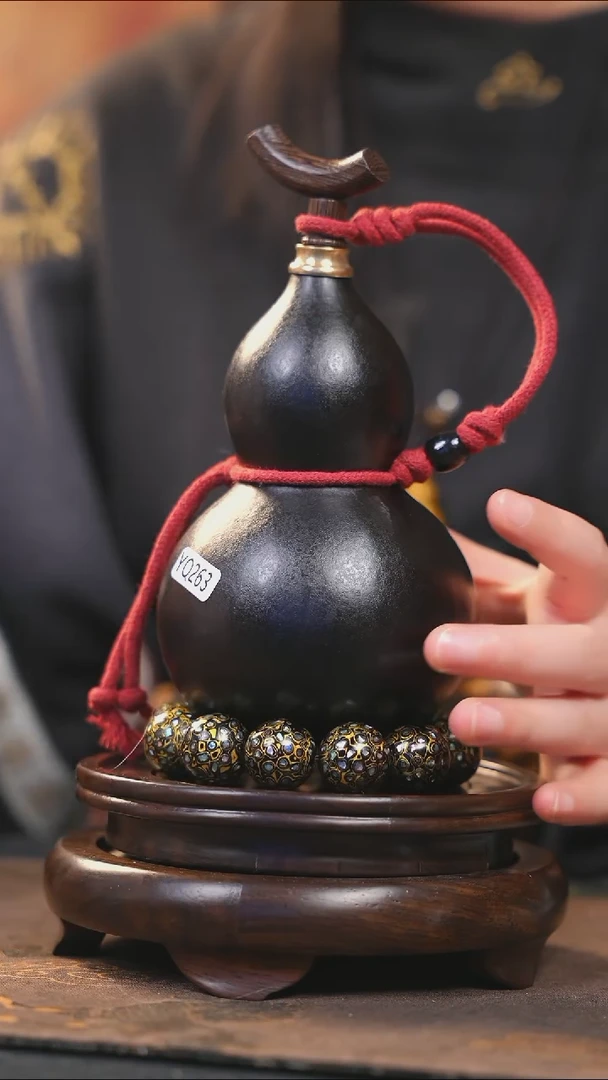 【闪购商品】YQ263大漆酒葫芦不包手串及旋转底座