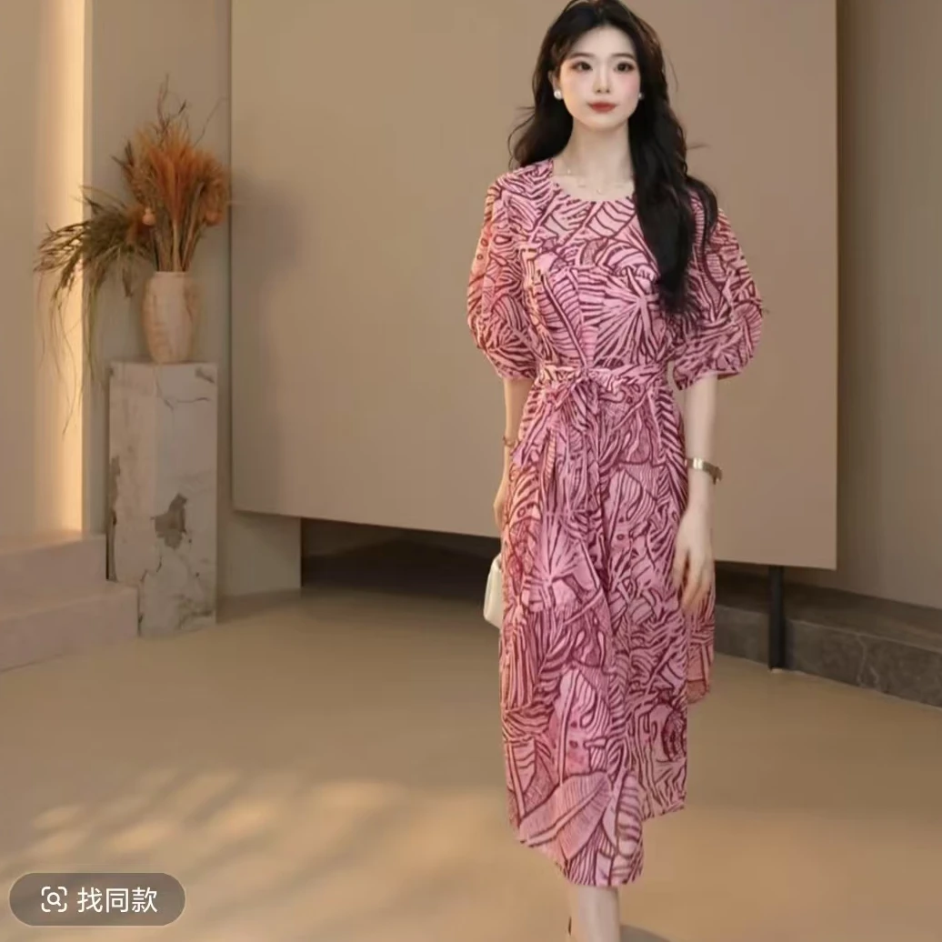 阿玛施AMASS25年夏季新款度假风宽松洋装连衣裙夏季度假风宽松