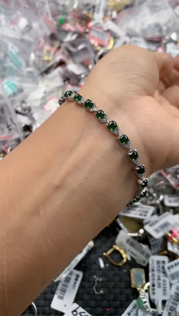 银S925镶嵌戒指翡翠181818----1
