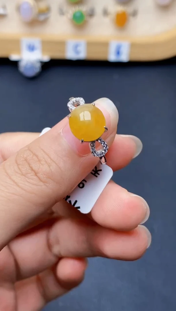 银S925镶嵌戒指翡翠5087