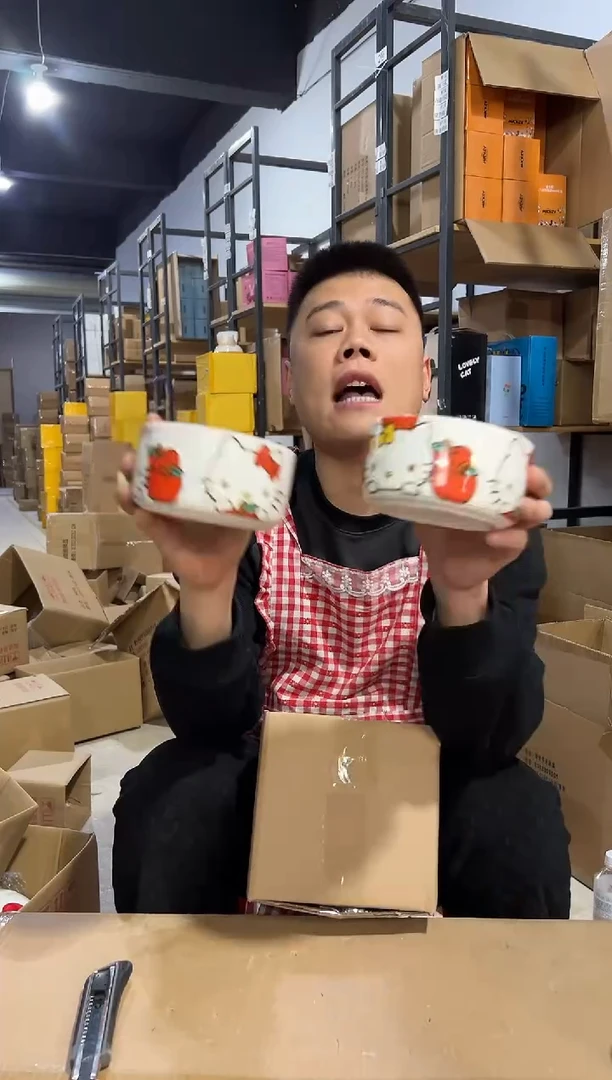 【闪购商品】杯白色kt猫碗2件套 陶瓷材质