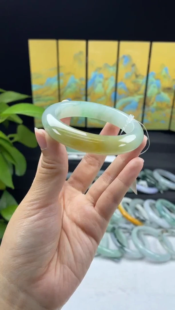 未镶嵌29#定制翡翠天然A货翡翠手镯54-55圈口