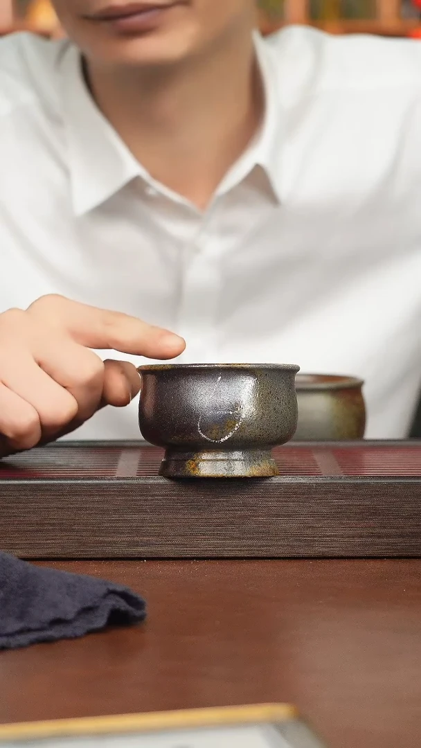 茶杯紫砂慢****₄柴烧主人杯6号