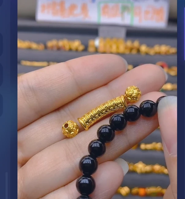 足金999满福弯管+卡6钱2颗玛 瑙/多样性发