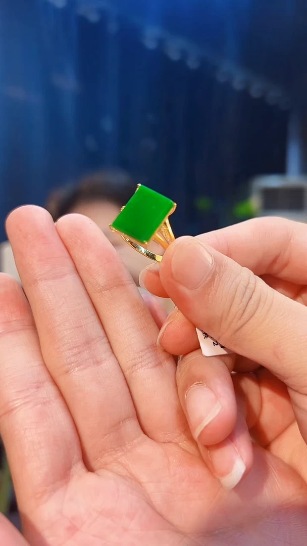 翡翠戒指18K金镶嵌缅料A货/支持复检/一件