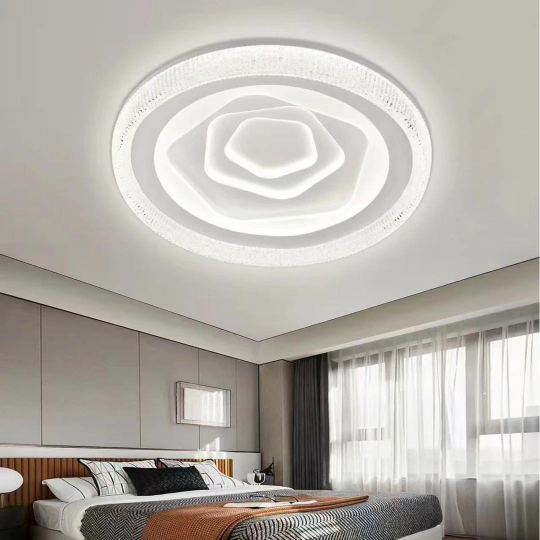 现代简约卧室吸顶灯意式房间主卧室智能语音全光谱水晶砂书房灯