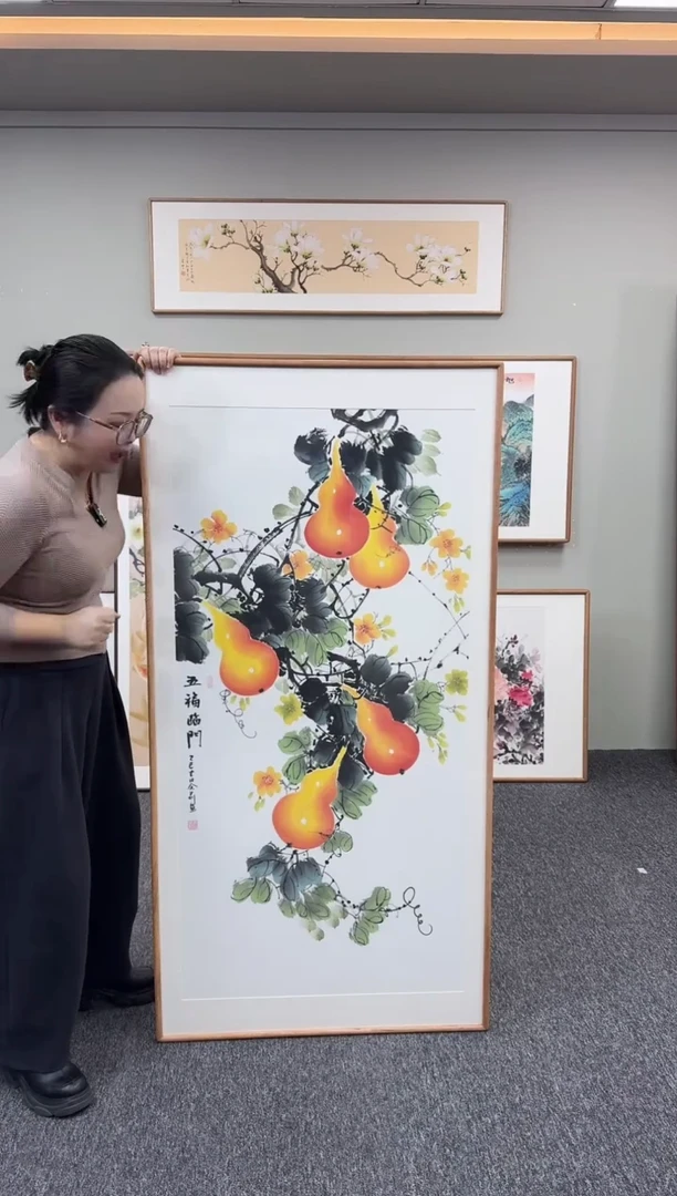 国画五福临门155*78