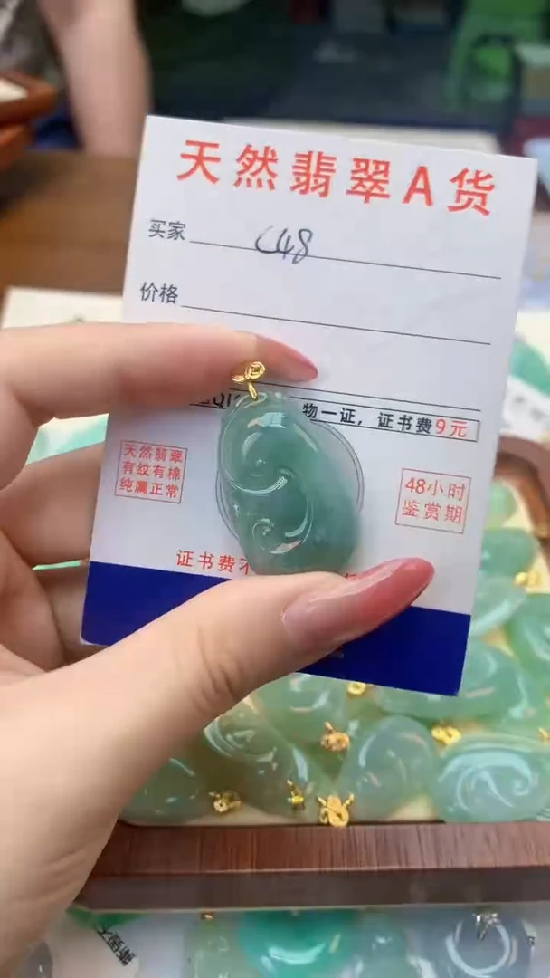 颈饰未镶嵌翡翠天然A货翡翠挂件