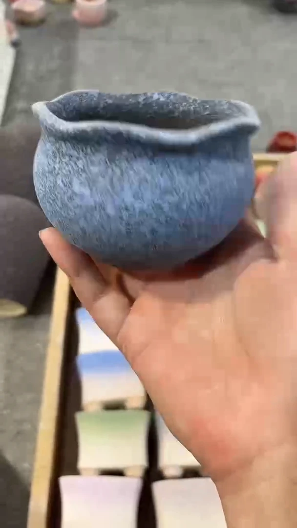 麦饭石粗陶多肉花盆8*6