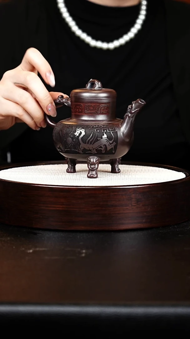 茶壶紫砂三足炉鼎