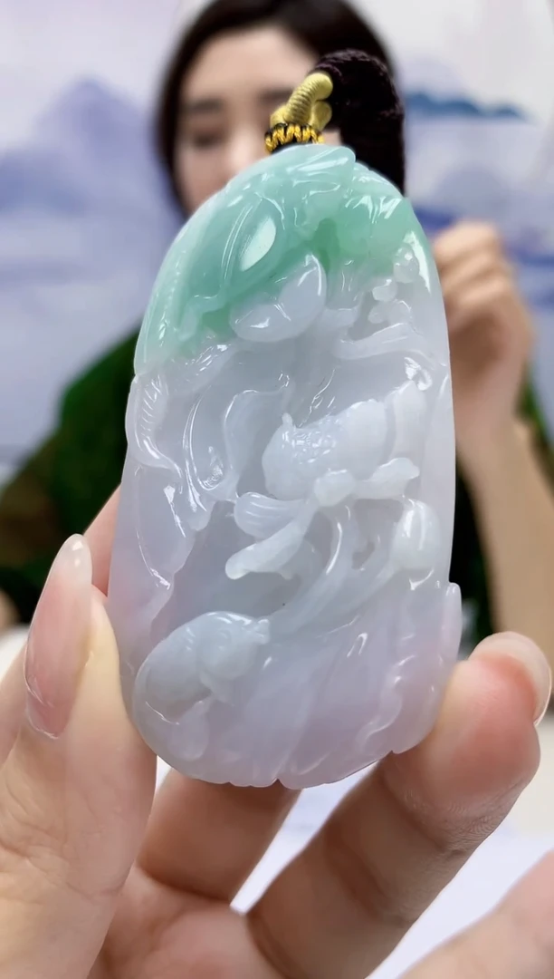 【闪购商品】定制翡翠未镶嵌4829-kk-毛货挂件53