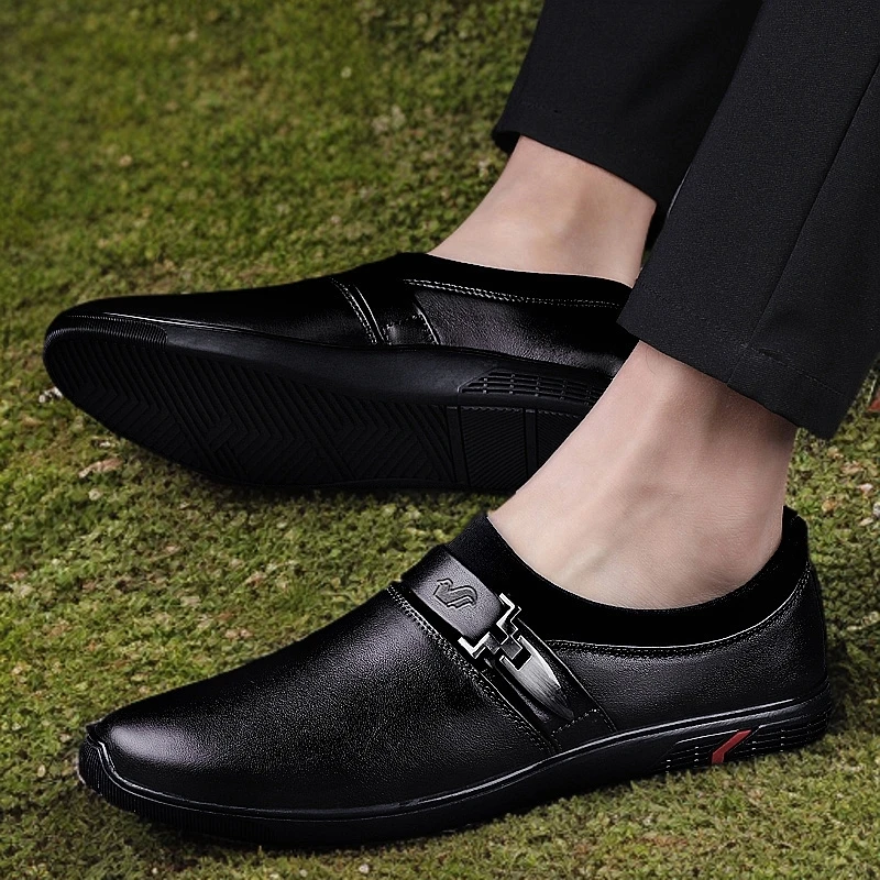 【富贵鸟正品】男新款软皮软底透气防臭休闲皮鞋时尚韩版商务爸爸鞋