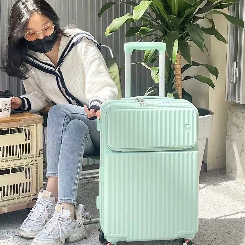 前开口行李箱女多功能铝框拉杆密码箱2025新款旅行箱男24寸登机箱
