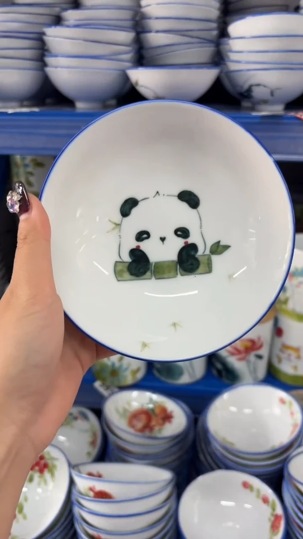 瓷片景德镇陶瓷食品级手绘釉中彩-小胖碗