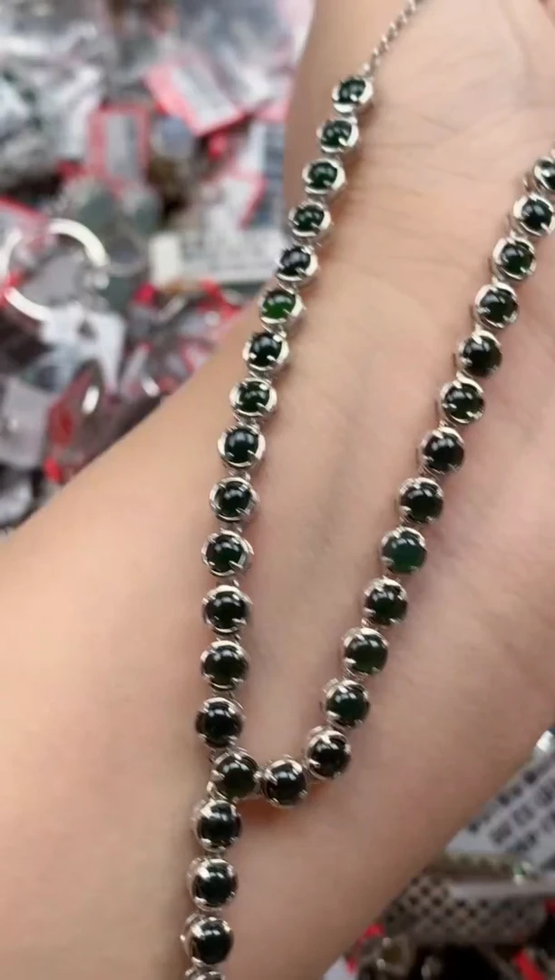 银S925镶嵌戒指翡翠天然A货缅甸翡翠