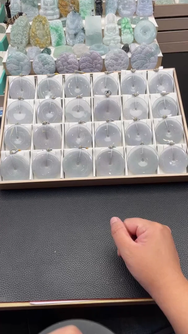 颈饰未镶嵌翡翠天然缅甸翡翠A货多样性发一平安扣P5