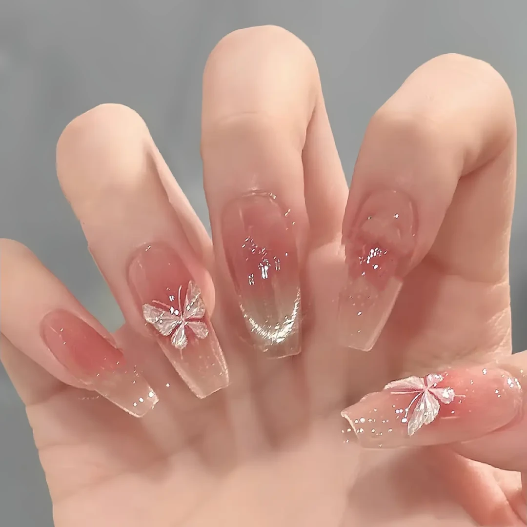 XIAYIYI「腮红蝴蝶」高级显白猫眼高级穿戴甲10片装