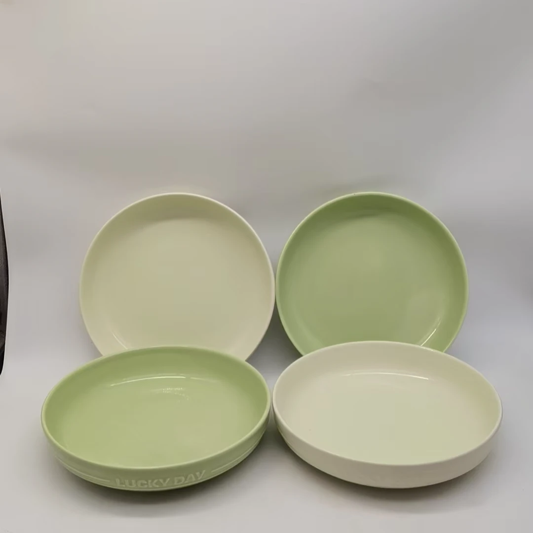 5847 圆盘4个（微瑕，口径19.5，高4）陶瓷餐具B49