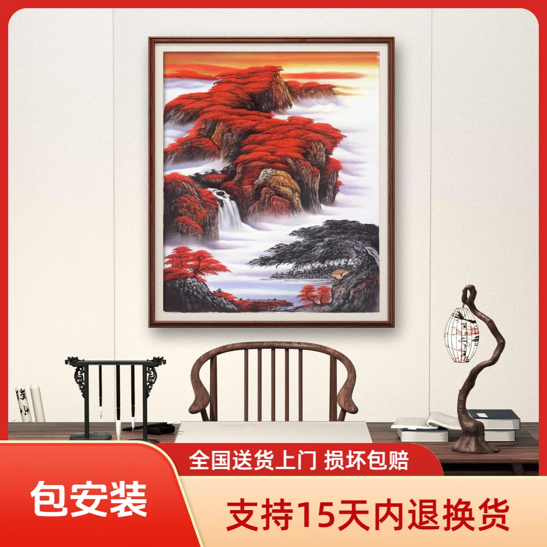 【张俊龙】鸿运当头原创油画艺术办公室客厅背景装饰挂