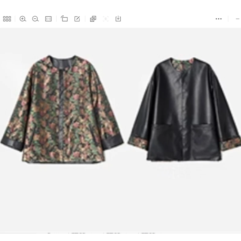 GINAYOLAN瑾颜|30姆米全真丝宋锦进口小羊皮双面穿长袖中式外套女