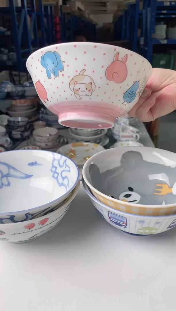 陶瓷动物款6.2英寸反口碗