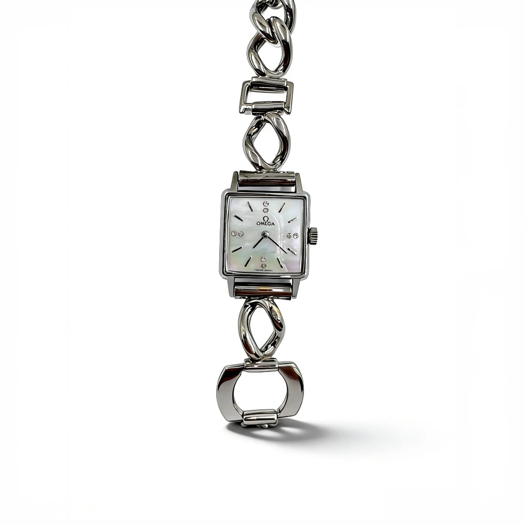 95新 Omega/欧米茄 手动机械表后镶钻盘21x20腕15/256105325