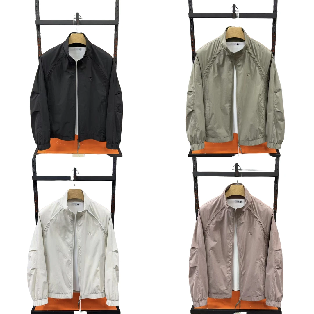 春季新款5086男士休闲时尚百搭轻奢拉链立领夹克上衣外套