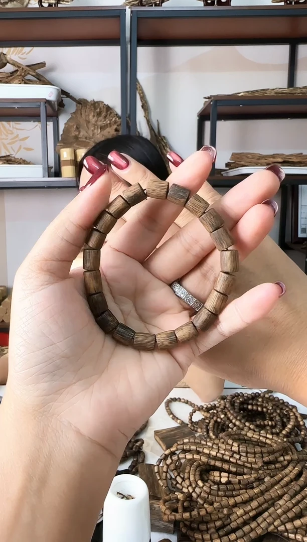 手串沉香棋楠沉香桶珠单圈手链8mm 多样性发一