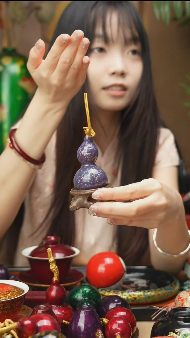 @犀皮欧紫金葫芦摆件@非遗大漆
