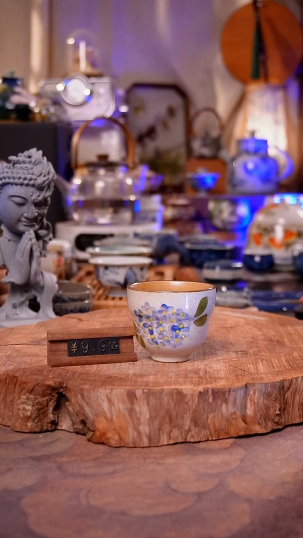 杯子绣球花手工手绘手工手绘