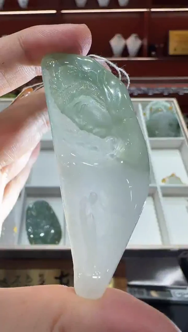 未镶嵌挂件翡翠A货翡翠孤品国雕谢林工