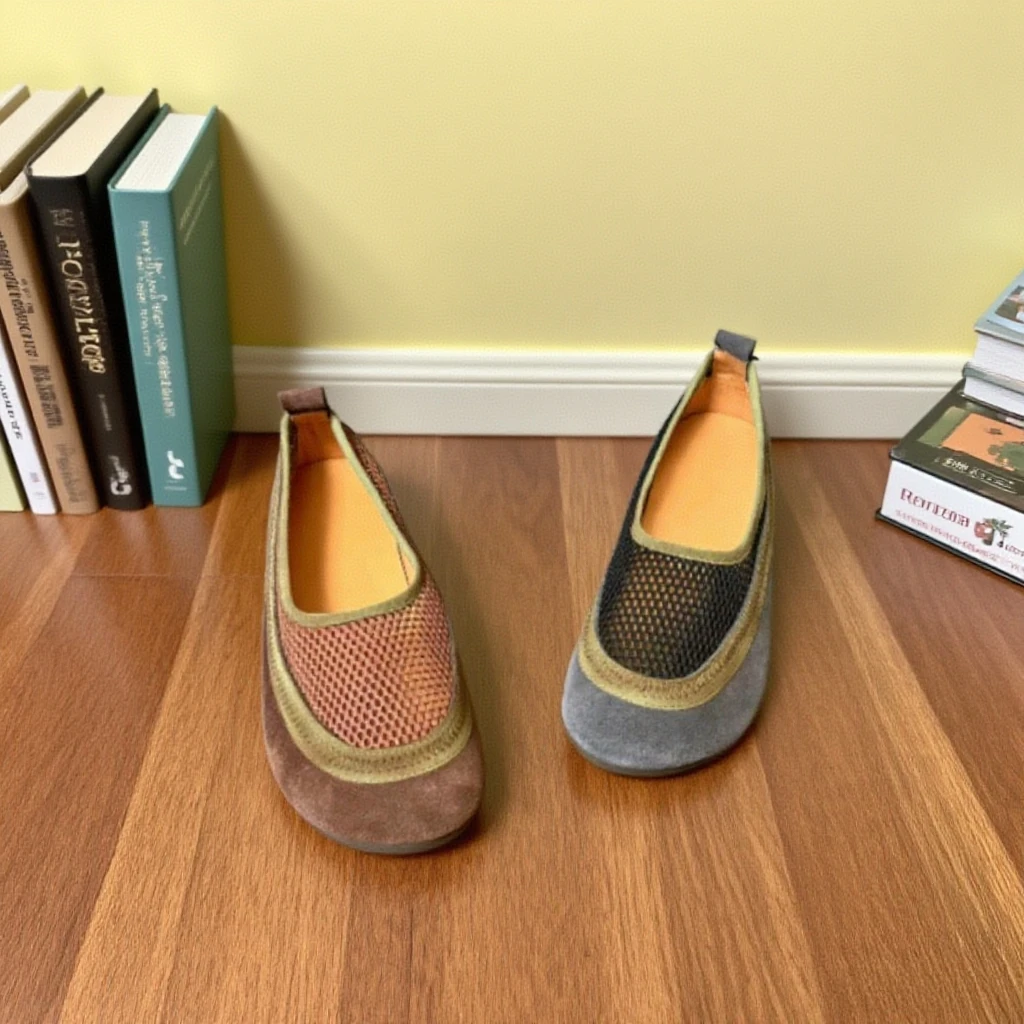 2025夏季新款真皮圆头浅口一脚蹬镂空软底舒适休闲通勤单鞋658