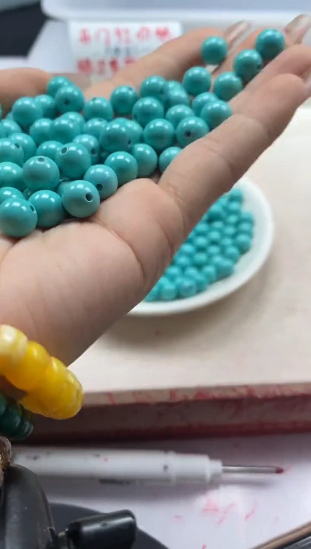 【闪购商品】玛瑙/玉髓颈饰未镶嵌w408原矿绿*松8mm*25颗