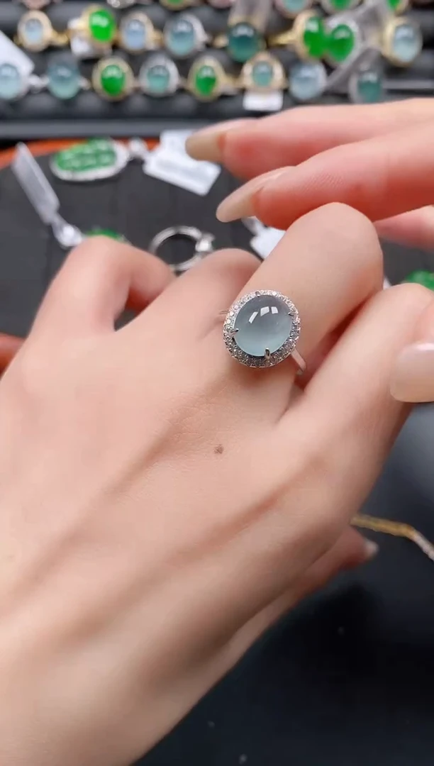 银S925镶嵌戒指翡翠11111111