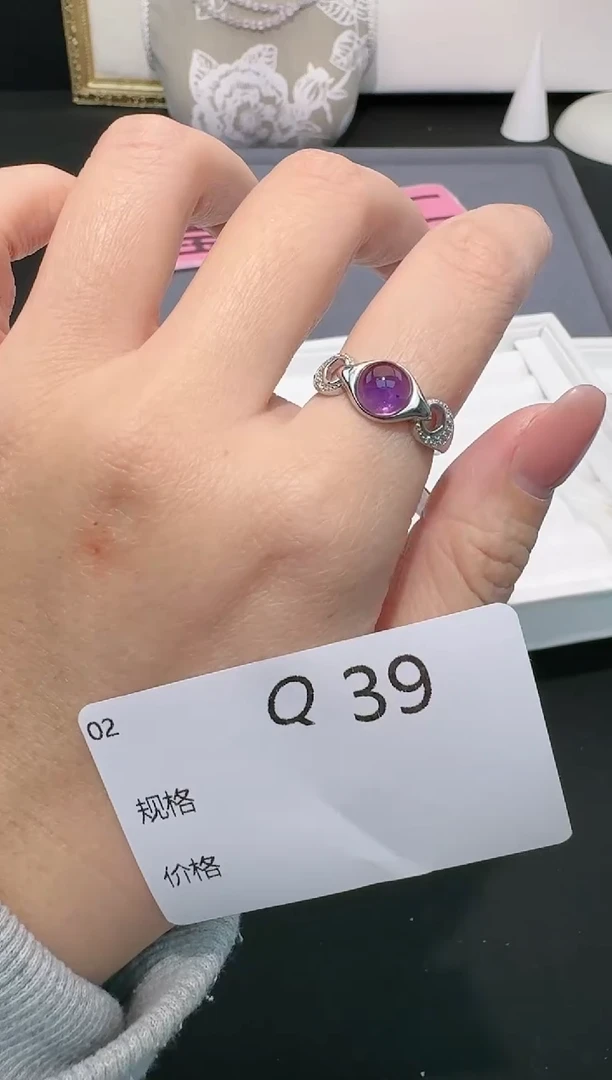 【闪购商品】水晶戒指银S925镶嵌多样性发一Q39