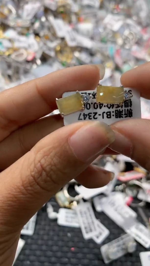 银S925镶嵌戒指翡翠151515-----7